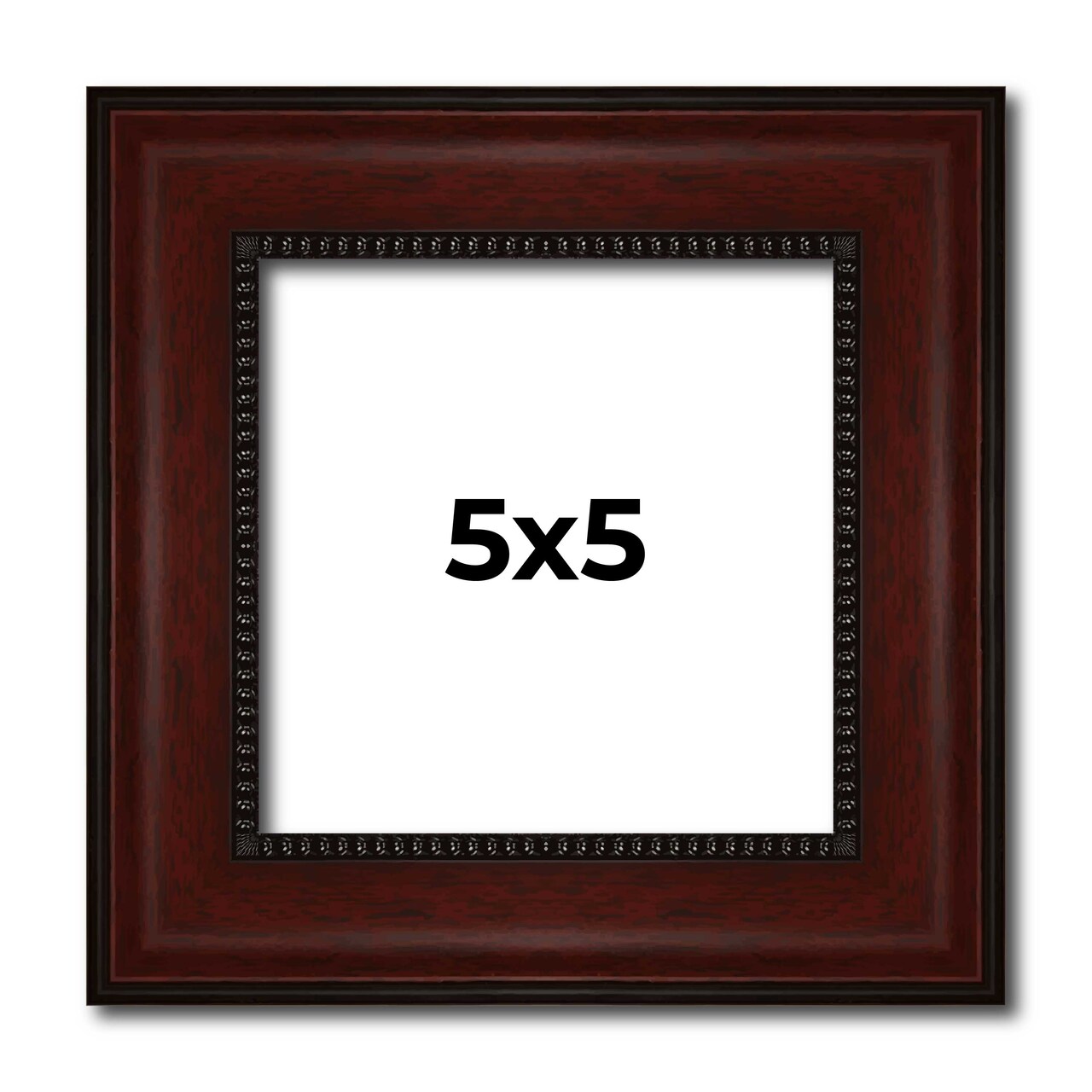 Square Distressed Brown Picture Frame - UV Acrylic, Foam Board Backing, Hanging Hardware
